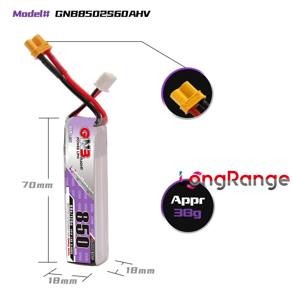 GAONENG GNB LiPo Bateria 850mA - Drone Kit Long Range avaliação e preço
